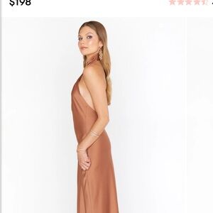 Show Me Your Mumu Jasmine Halter Maxi Dress in Copper Luxe